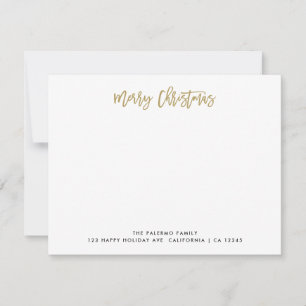 Gold Frohe Weihnachten Typografie Klassische Famil Mitteilungskarte