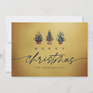 Gold Frohe Weihnachten Wasserfarben Tree Green Scr