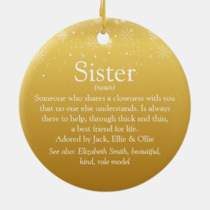 Gold Frohe Weihnachten Welten Beste Sister Definit Keramik Ornament