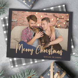 Gold Frohe Weihnachtsblasen Buchstaben Kariert Bla Feiertagskarte