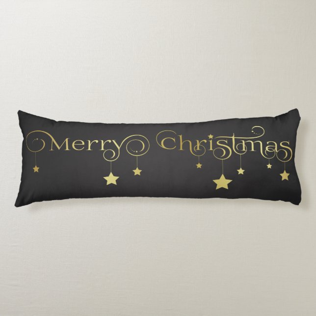 Gold Frohe Weihnachtsstars Seitenschläferkissen (Vorderseite)