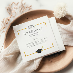 Gold Fun Fakten Graduation Party Napkins Serviette