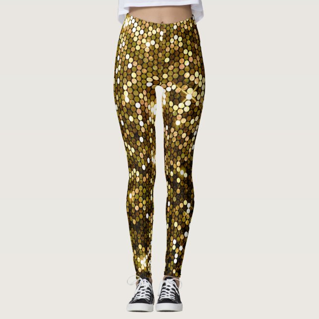 Gold funkeln: glänzender Hintergrund. Leggings (Vorderseite)