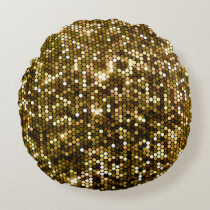 Gold funkeln: glänzender Hintergrund. Rundes Kissen