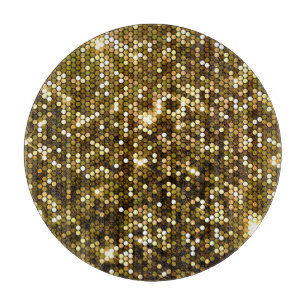 Gold funkeln: glänzender Hintergrund. Schneidebrett