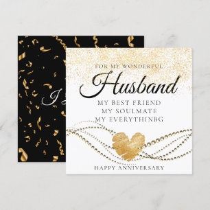 Gold Funkelnd Ehemannskarte zum Hochzeitstag Dankeskarte