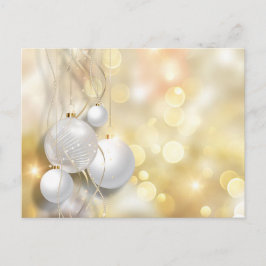 Gold funkelnde Hintergrund Weiße Silberschmuck Postkarte