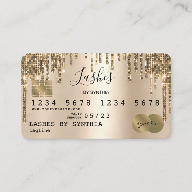 Gold für getropfte Kreditkarte Visitenkarte (Vorderseite)