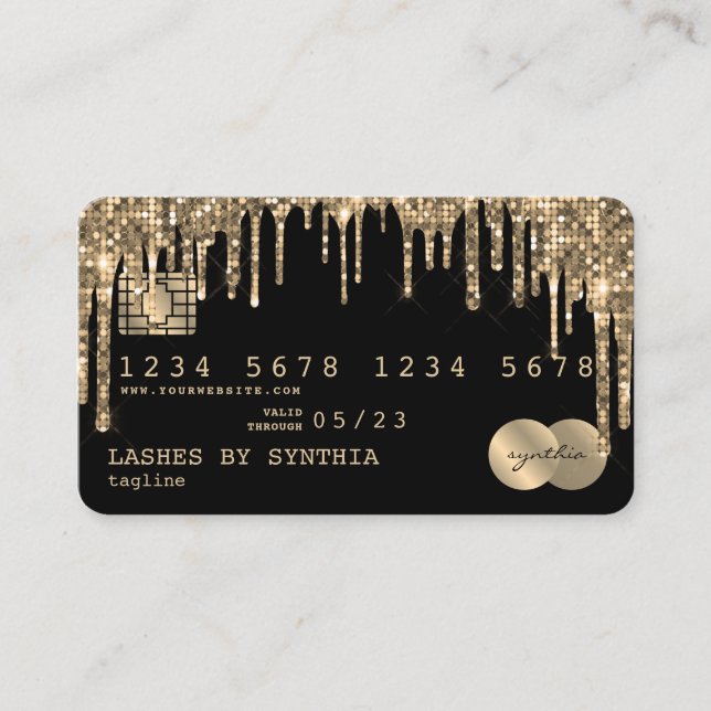 Gold für getropfte Kreditkarte Visitenkarte (Vorderseite)