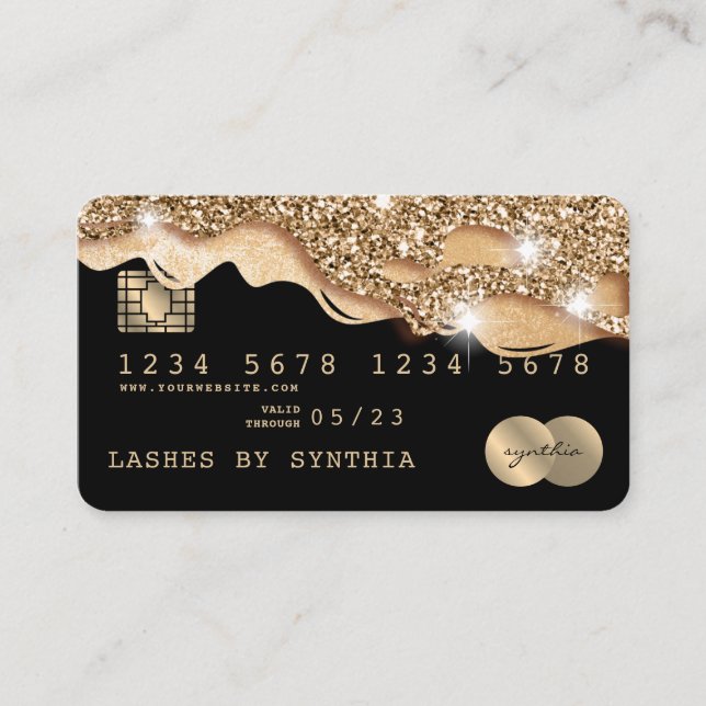Gold für getropfte Kreditkarte Visitenkarte (Vorderseite)