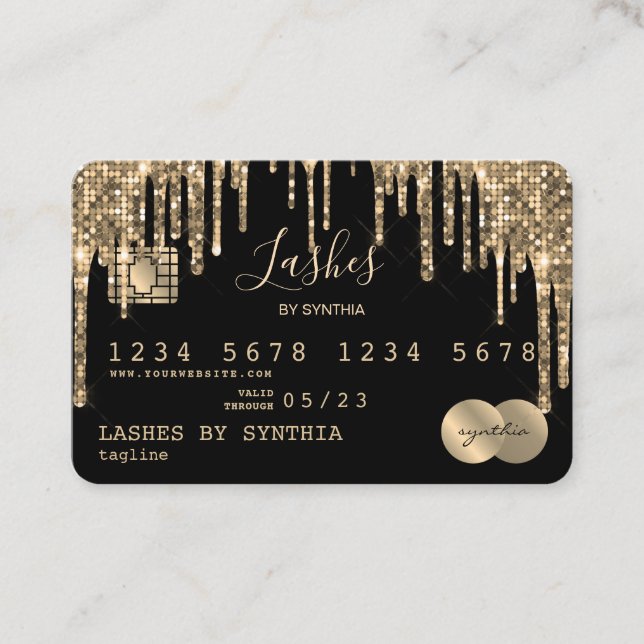 Gold für getropfte Kreditkarte Visitenkarte (Vorderseite)