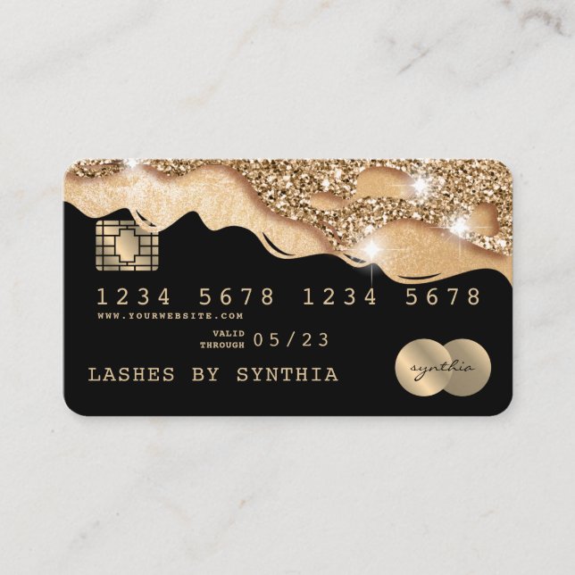 Gold für getropfte Kreditkarte Visitenkarte (Vorderseite)