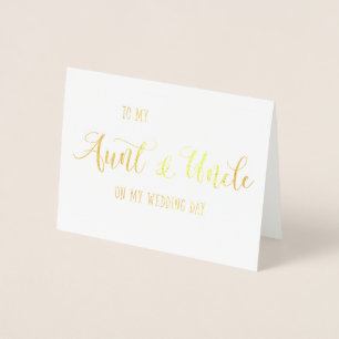 Gold für meine Tante und Onkel auf meiner Hochzeit Folienkarte