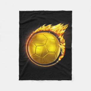 Gold Fußball Byll Flammen Flammender Fliegender Fu Fleecedecke