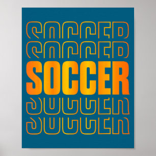 Gold Fußball gestapeltes Design Fußballfans Fußbal Poster