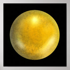 Gold Galaxy Orb - Gelbe und gelbe Marmordrucke Poster