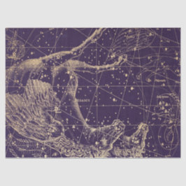 Gold Galaxy Star Map Series Design 3 Seidenpapier