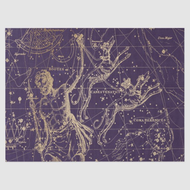 Gold Galaxy Star Map Series Design 5 Seidenpapier (Vorderseite)