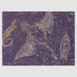 Gold Galaxy Sternenkarte Serie Design 12 Seidenpapier