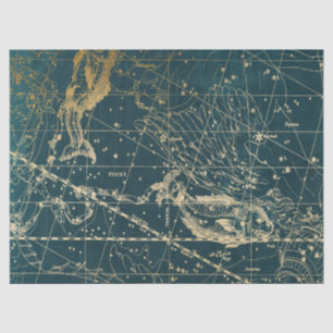 Gold Galaxy Sternkarten-Serie Design 4 Seidenpapier