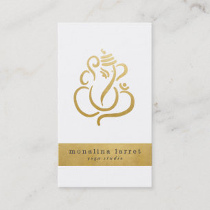 Gold Ganesh Indian God Yoga Studio Visitenkarte