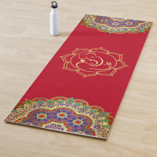 Gold Ganesha und Mandalase Yoga Mat Yogamatte
