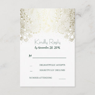 Gold Garden Flowers Mariage Cartes RSVP