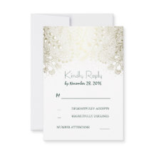 Gold Garden Flowers Mariage Cartes RSVP