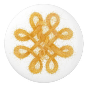 GOLD GARN CELTIC KNOT Keramik Knochen Keramikknauf