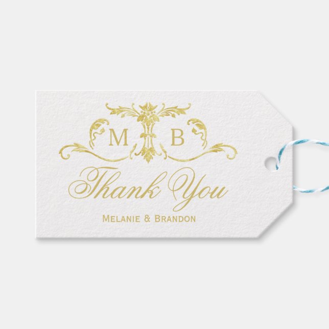 Gold Gastgeschenk Hochzeit Geschenketiketten Hochz Geschenkanhänger (Vorderseite (Horizontal))