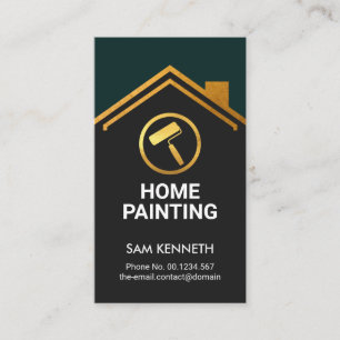 Gold Gebäude Rooftop Handyman Painting Service Visitenkarte