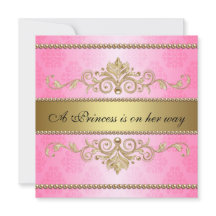 Gold Geblüht Muster Pink Girl Babydusche