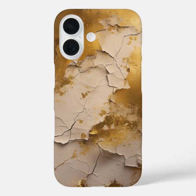 Gold gebrochen iPhone 16 hülle (Rückseite)