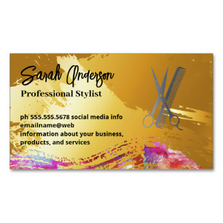 Gold gebürstet | Künstlerisch | Salon Tools Magnetische Visitenkarte