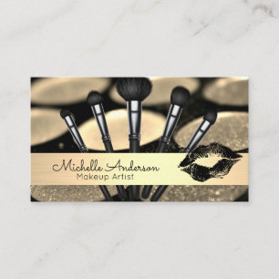 Gold gebürstet   Makeup Brushes   Kiss Visitenkarte