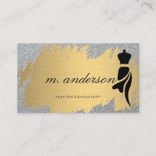 Gold gebürstet   Schimmer Glitter   Mode Visitenkarte