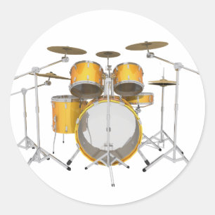 Gold/Gelb-Trommel-Kit: Runder Aufkleber
