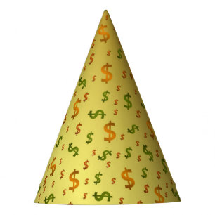 Gold, Geld, Dollar, Zeichen, Währung, Symbol Partyhütchen