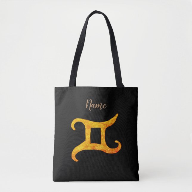 Gold Gemini Astrologie Tasche (Vorderseite)