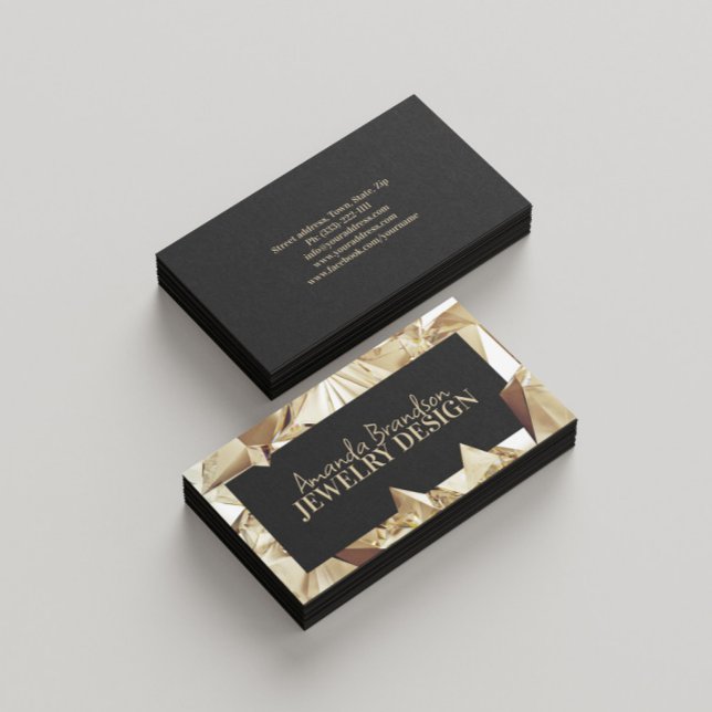 Gold Gemstone Diamond Jeweler Juwelier Design Visitenkarte (Perfect for business)