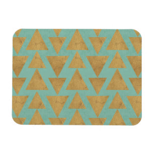 Gold Geo Schritt-  im Freien u. aquamarines Muster Magnet