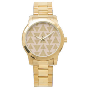 Gold Geo-Schritt-  im Freien u. korallenrotes Armbanduhr