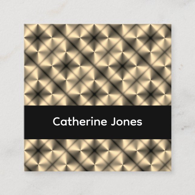Gold geometric pattern black quadratische visitenkarte (Vorderseite)