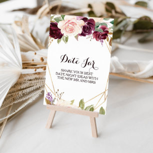 Gold geometrisch grün Burgunder Floral Datum Krug  Poster