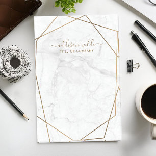 Gold Geometrischer Weißer Marmor Abstract Business Post-it Klebezettel