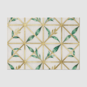 Gold geometrisches Smaragd-Blatt Luxus-Muster Seidenpapier
