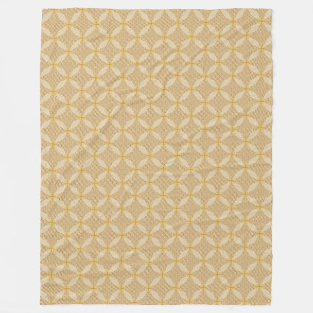 Gold gepunktetes Kreis geometrisches Muster Fleece (Vorderseite)