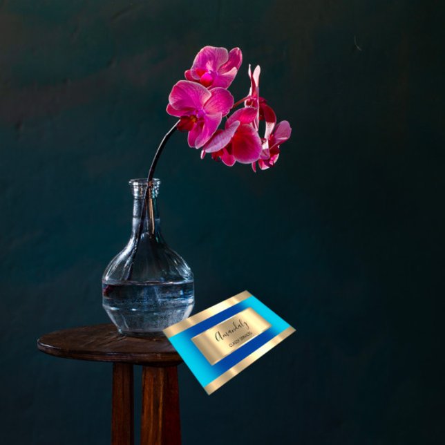 Gold Gerahmt Eleganter Beruflicher Ozean Visitenkarte (Von Creator hochgeladen)