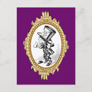 Gold Gerahmt Mad Hatter One Postkarte