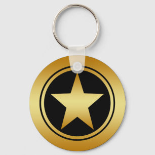 GOLD GERAHMT STAR SCHLÜSSELANHÄNGER